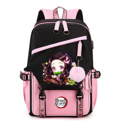 Démon Slayer sac à dos adolescente garçon retour à l'école sac à dos enfants sac d'école femmes sac à dos toile loisirs dessin animé Mochilas