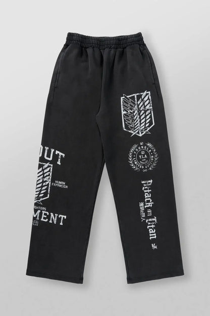 YOUNGLA American Cartoon Attack on Titan Jogger Cotton Wool Printed Wide Leg Pants