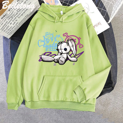 Arcane Jinx Hoodie Monkey Doll Rabbit Graffiti Grunge Style Kpop Clothes Black Anime Sweatshirt Streetwear Unisex Women Clothing