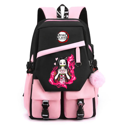 Sac à Dos Demon Slayer - Cartable Anime pour Collège/Lycée - Idée Cadeau Ados
