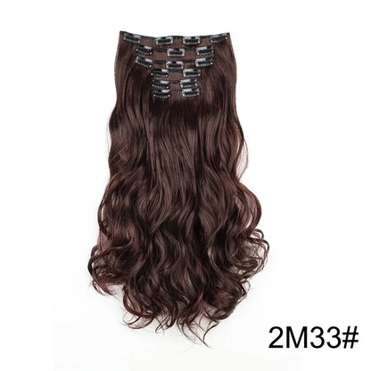 WIGSIN 24 pouces synthétique longue ondulée bouclés Extensions de cheveux postiches accessoires de cheveux quotidiens pour les femmes