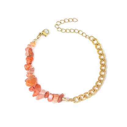 Bracelets bohème en acier inoxydable 316l, cristal naturel, pierre violette, pour femmes, bijoux de vacances, cadeaux, livraison directe