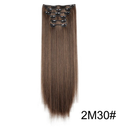 WIGSIN – Extension capillaire synthétique de 24 pouces, postiche longue et lisse en Fiber résistante à la chaleur, noire, brune, blonde, 6 pièces, pour femmes