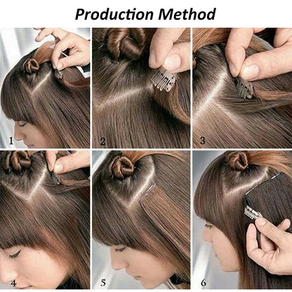 WIGSIN – Extension capillaire synthétique de 24 pouces, postiche longue et lisse en Fiber résistante à la chaleur, noire, brune, blonde, 6 pièces, pour femmes