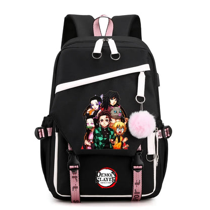 Démon Slayer sac à dos adolescente garçon retour à l'école sac à dos enfants sac d'école femmes sac à dos toile loisirs dessin animé Mochilas