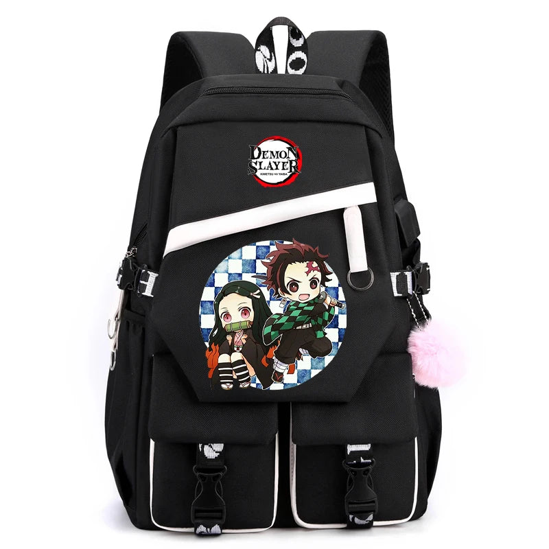Sac à Dos Demon Slayer - Cartable Anime pour Collège/Lycée - Idée Cadeau Ados
