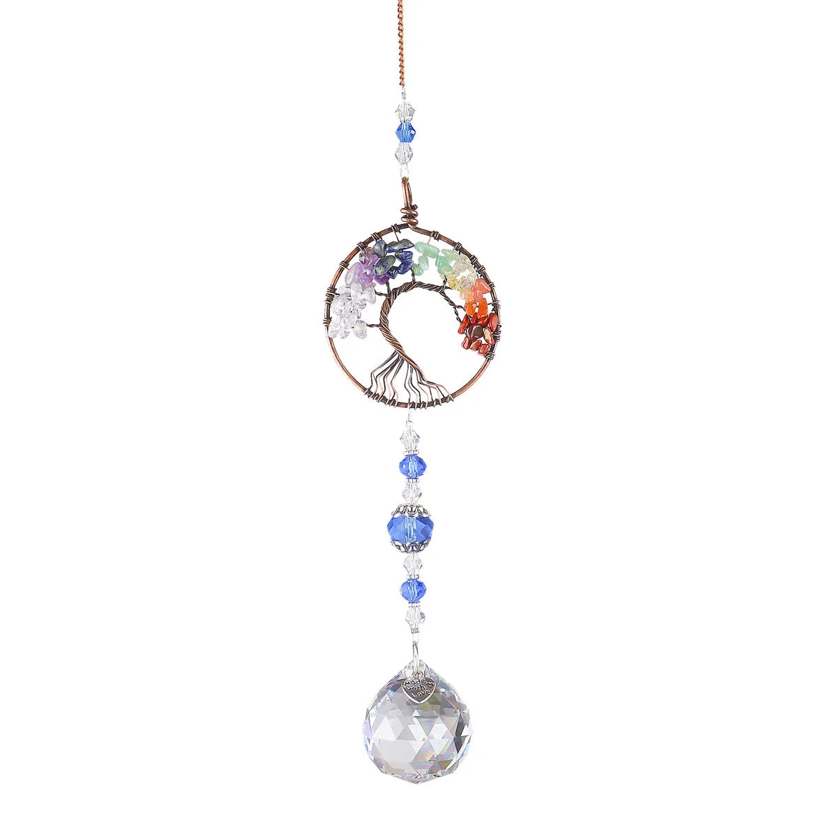 Attrape-lumière en cristal, arbre de vie, ornement en cristal, fabricant d'arc-en-ciel, prisme en cristal, pendentif Chakra, fenêtre, décoration de jardin de maison