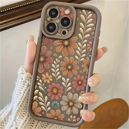 1 coque de téléphone à motif floral avec protection d'appareil photo, adaptée à l'iphone 11 Pro Max/12 Pro Max/13 Pro Max/14 Pro Max/15 Pr