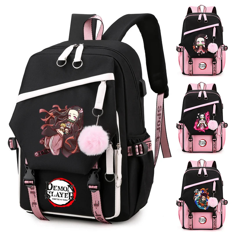 Démon Slayer sac à dos adolescente garçon retour à l'école sac à dos enfants sac d'école femmes sac à dos toile loisirs dessin animé Mochilas