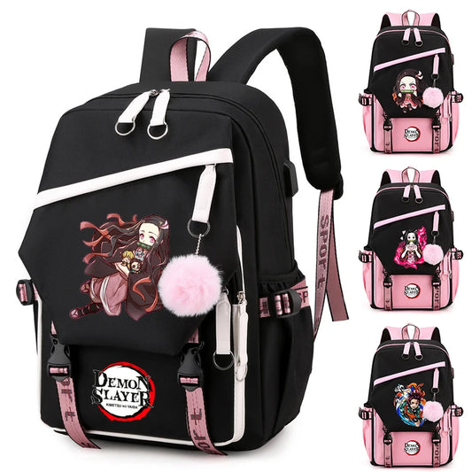 Démon Slayer sac à dos adolescente garçon retour à l'école sac à dos enfants sac d'école femmes sac à dos toile loisirs dessin animé Mochilas