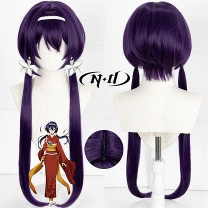 ND-Perruques de cheveux synthétiques de haute qualité, Izumi Kyouka Anime Bungo Stray Dogs Cosplay Costume, Perruque longue violette, Perruques de chaleur Degré