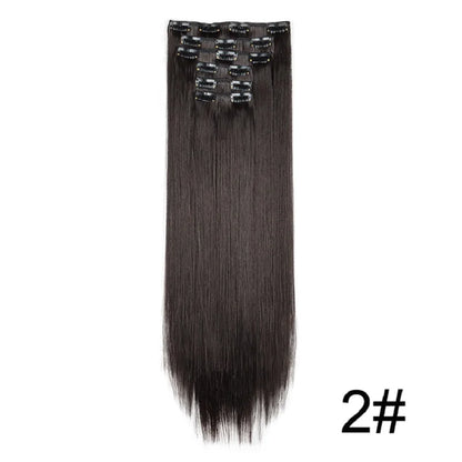 WIGSIN – Extension capillaire synthétique de 24 pouces, postiche longue et lisse en Fiber résistante à la chaleur, noire, brune, blonde, 6 pièces, pour femmes