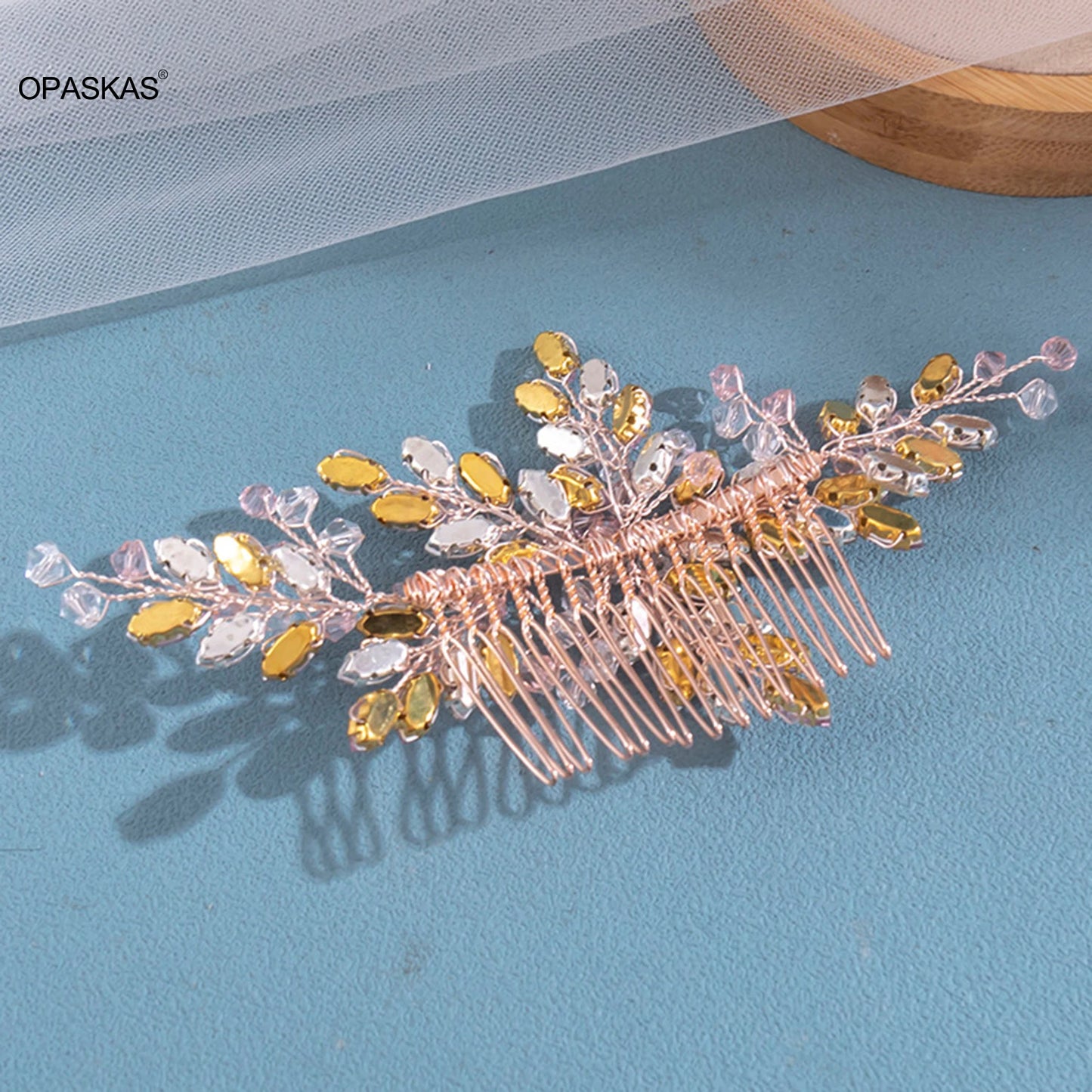 Peigne à cheveux en cristal brillant, accessoires pour cheveux de mariage, pinces à cheveux en strass, couvre-chef, Barrettes de couleur rose/argent, bijoux