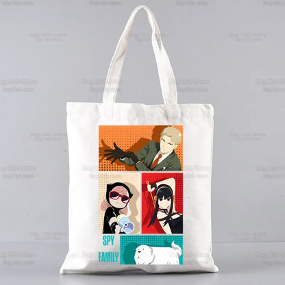 Spy X Family Shopper sac impression toile Anime Kawaii Anya Forger sac fourre-tout sacs à main SPYFAMILY femmes sac Harajuku sacs à bandoulière