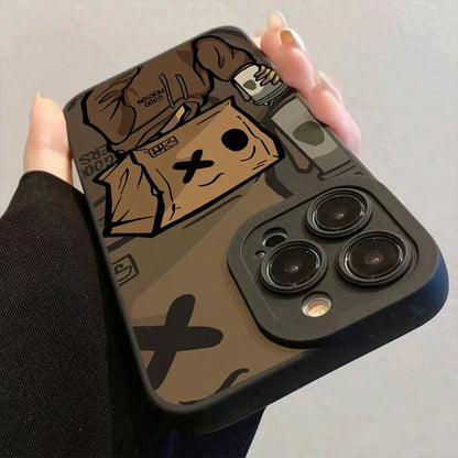 Coque de téléphone à motif d'homme en Carton de dessin animé, étui en Silicone souple givré antichoc pour iPhone 11 12 13 14 Pro Max 15 16 XR X