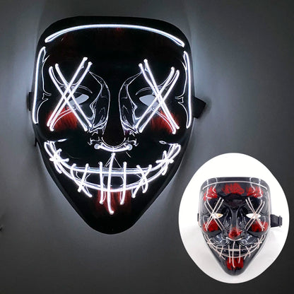 Masque lumineux pour Costume d'halloween, masque de Cosplay LED Demon Slayer pour hommes et femmes, accessoires de maison hantée d'horreur