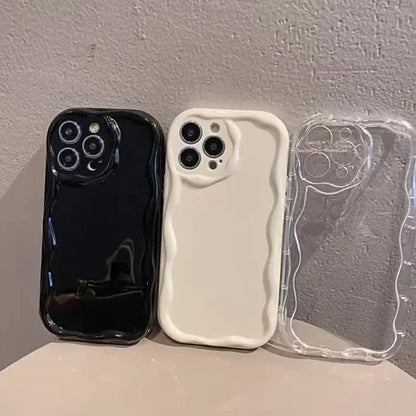Coque de téléphone antichoc 3D Wave, jolie et décontractée, pour iPhone 16 Pro Max 15 14 13 12 11 XS X XR 7 8 Plus SE2, housse de Protection d'objectif d'appareil photo