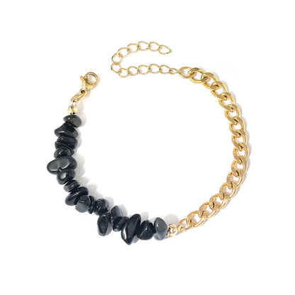 Bracelets bohème en acier inoxydable 316l, cristal naturel, pierre violette, pour femmes, bijoux de vacances, cadeaux, livraison directe