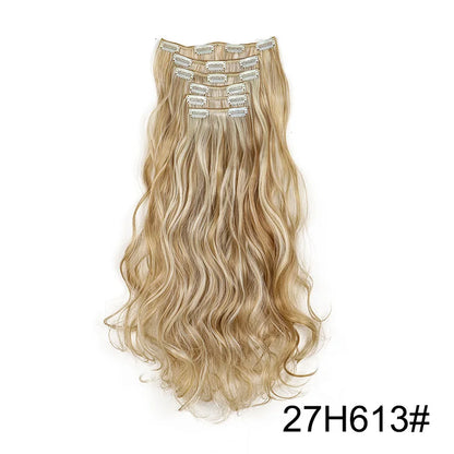 WIGSIN 24 pouces synthétique longue ondulée bouclés Extensions de cheveux postiches accessoires de cheveux quotidiens pour les femmes