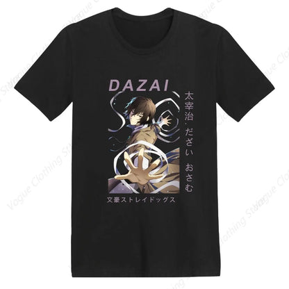 T-Shirt Anime Bungo Stray Dogs - Chemise Homme Unisexe à Manches Courtes - Motif Imprimé Doux et Léger
