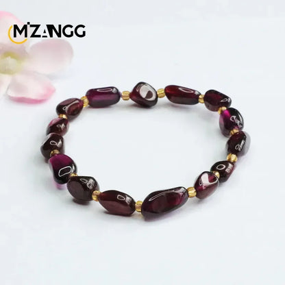 Bracelet grenat naturel, dent violette, noir, couleur dame, chaîne de bijoux, breloque à la mode, cristal de guérison, pierre d'énergie, cadeau de vacances