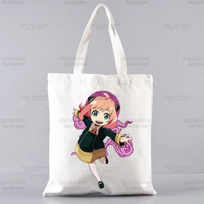 Spy X Family Shopper sac impression toile Anime Kawaii Anya Forger sac fourre-tout sacs à main SPYFAMILY femmes sac Harajuku sacs à bandoulière
