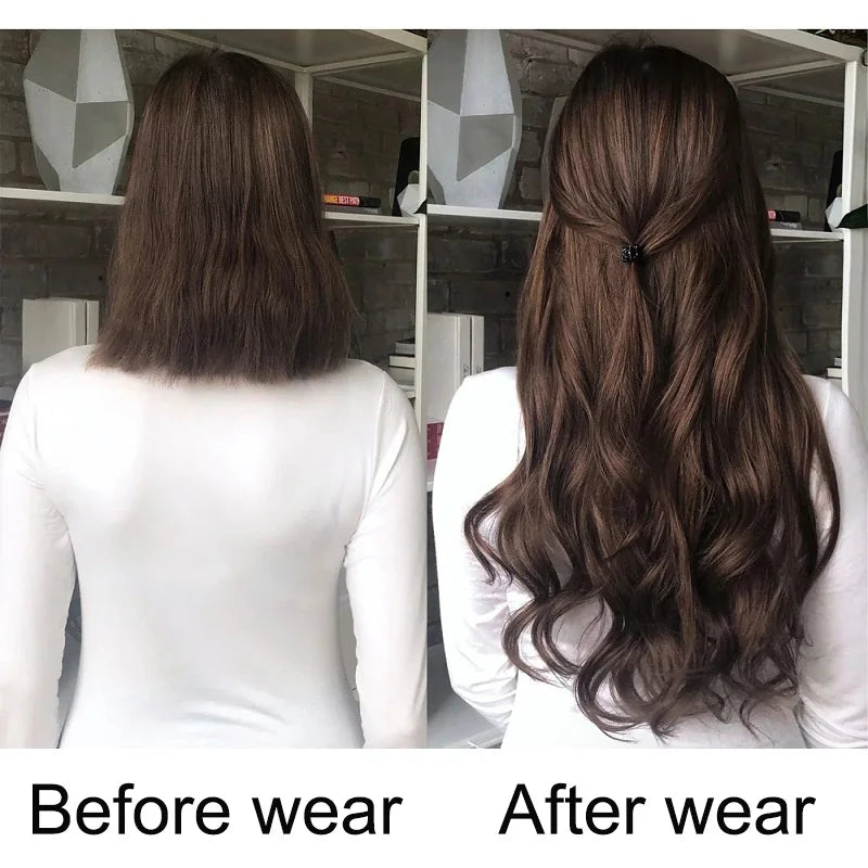 WIGSIN 24 pouces synthétique longue ondulée bouclés Extensions de cheveux postiches accessoires de cheveux quotidiens pour les femmes