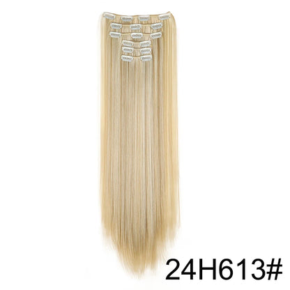 WIGSIN – Extension capillaire synthétique de 24 pouces, postiche longue et lisse en Fiber résistante à la chaleur, noire, brune, blonde, 6 pièces, pour femmes