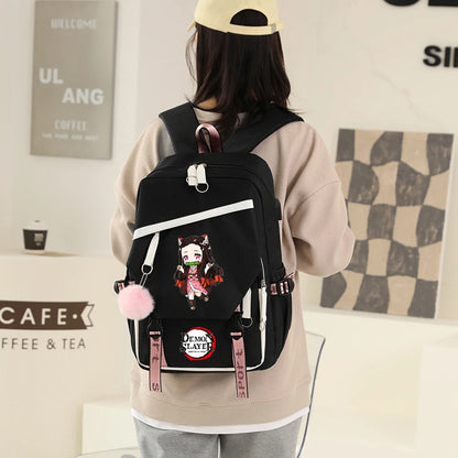 Démon Slayer sac à dos adolescente garçon retour à l'école sac à dos enfants sac d'école femmes sac à dos toile loisirs dessin animé Mochilas