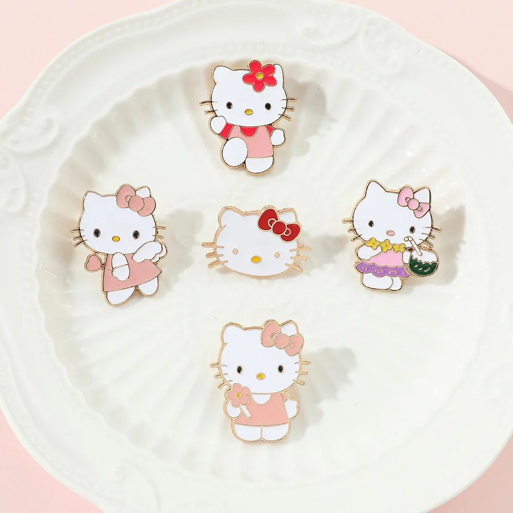 Sanrio Hello Kitty mignon Kit chat épinglettes pour sacs à dos broches pour femmes émail broche cadeau mode bijoux accessoires