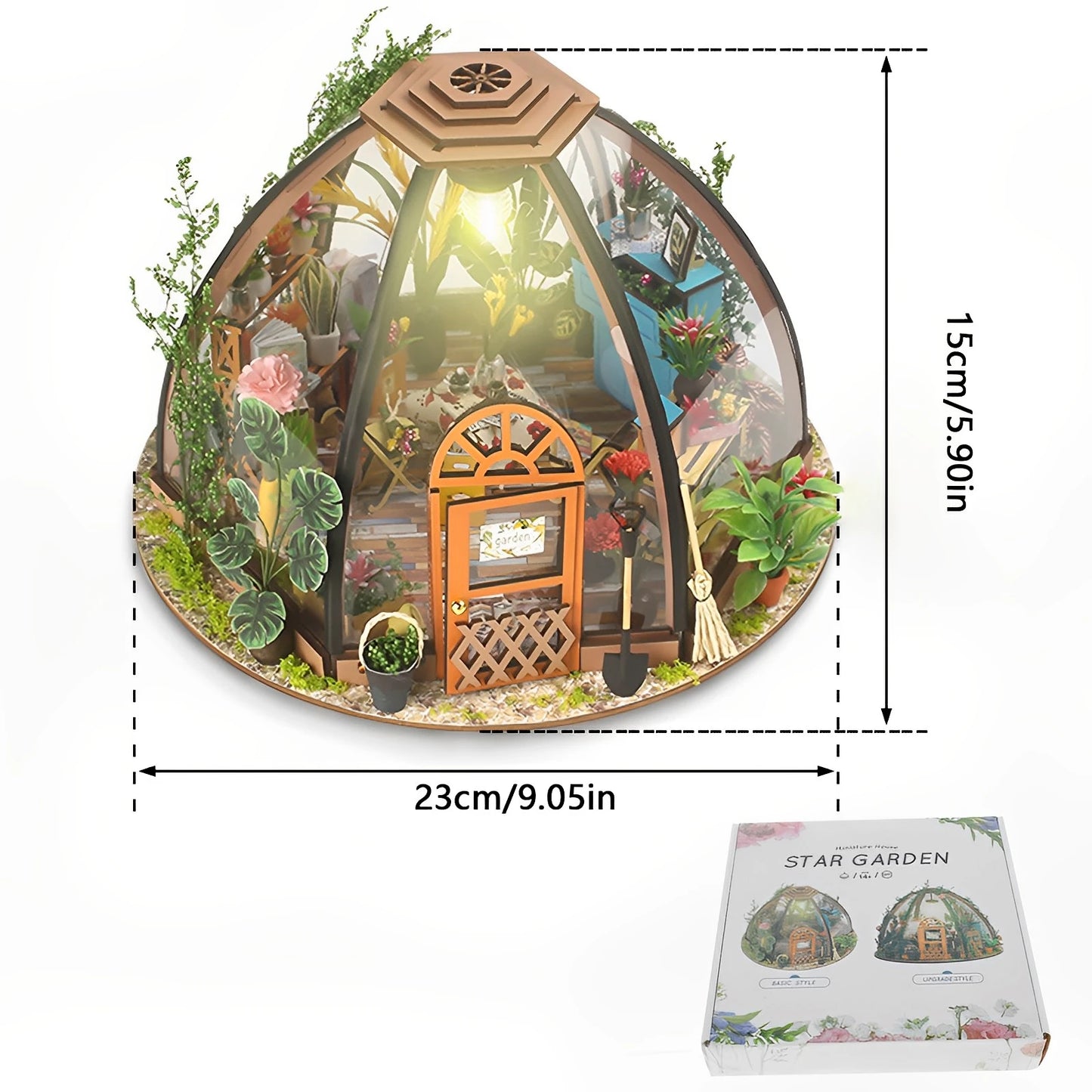 Kit de maison de jardin Miniature, bricolage, avec meubles et lumière LED, ensemble artisanal pour maison de poupée, cadeaux, Kits de construction de maquettes de serre en bois