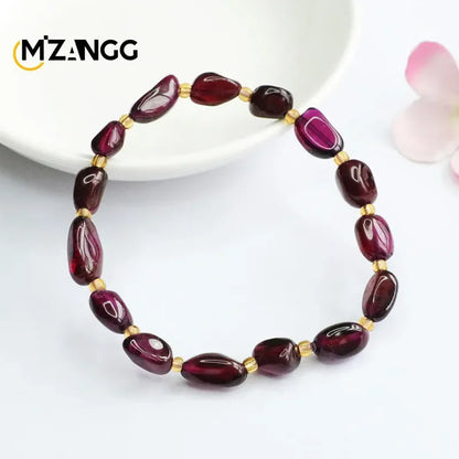 Bracelet grenat naturel, dent violette, noir, couleur dame, chaîne de bijoux, breloque à la mode, cristal de guérison, pierre d'énergie, cadeau de vacances