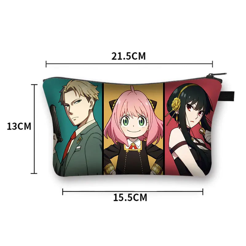 Spy X Anime Family Cosmetic Bag for Women Small Lipstick Holder Powder Jewelry Makeup Gift Harajuku Spy Family