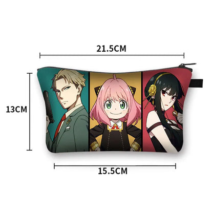 Spy X Anime Family Cosmetic Bag for Women Small Lipstick Holder Powder Jewelry Makeup Gift Harajuku Spy Family