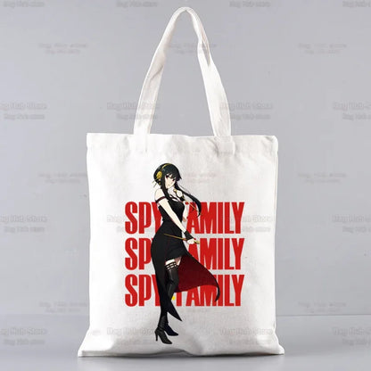 Spy X Family Shopper sac impression toile Anime Kawaii Anya Forger sac fourre-tout sacs à main SPYFAMILY femmes sac Harajuku sacs à bandoulière