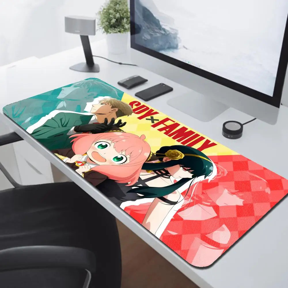 Anya Forger Kawaii Anime Spy X Family Mausepad Media Natural Rubber Non-Slip Desk Mouse Pad Large Locking Edge 900x400