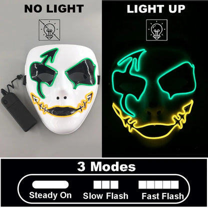Masque lumineux pour Costume d'halloween, masque de Cosplay LED Demon Slayer pour hommes et femmes, accessoires de maison hantée d'horreur