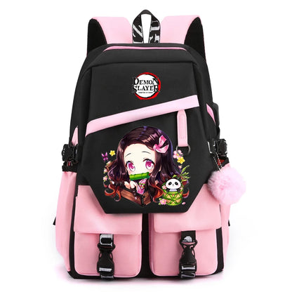 Sac à Dos Demon Slayer - Cartable Anime pour Collège/Lycée - Idée Cadeau Ados