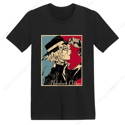 T-Shirt Anime Bungo Stray Dogs - Chemise Homme Unisexe à Manches Courtes - Motif Imprimé Doux et Léger