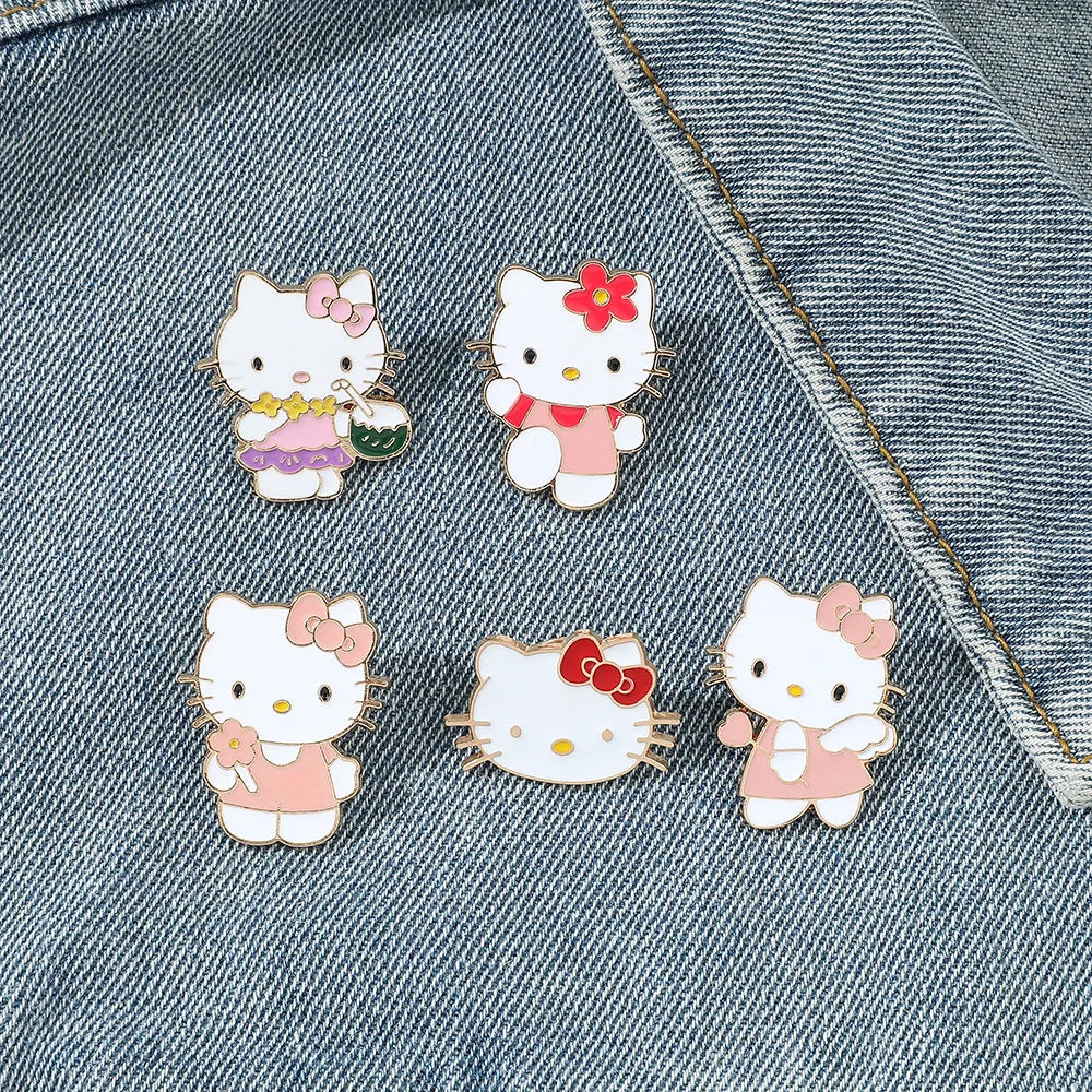 Sanrio Hello Kitty mignon Kit chat épinglettes pour sacs à dos broches pour femmes émail broche cadeau mode bijoux accessoires