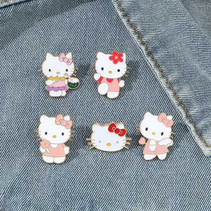 Sanrio Hello Kitty mignon Kit chat épinglettes pour sacs à dos broches pour femmes émail broche cadeau mode bijoux accessoires