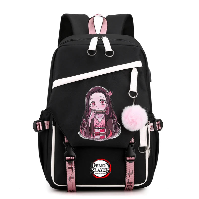 Démon Slayer sac à dos adolescente garçon retour à l'école sac à dos enfants sac d'école femmes sac à dos toile loisirs dessin animé Mochilas