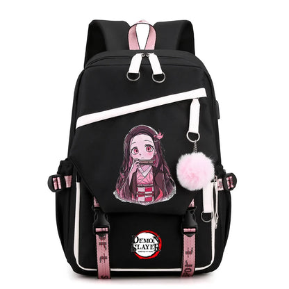 Démon Slayer sac à dos adolescente garçon retour à l'école sac à dos enfants sac d'école femmes sac à dos toile loisirs dessin animé Mochilas
