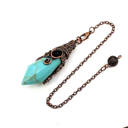 Pendentif pendule en cristal à 12 facettes, pour la Divination radiesthésie, pierre naturelle, améthyste, Quartz Rose, amulette, spirituel, bijoux