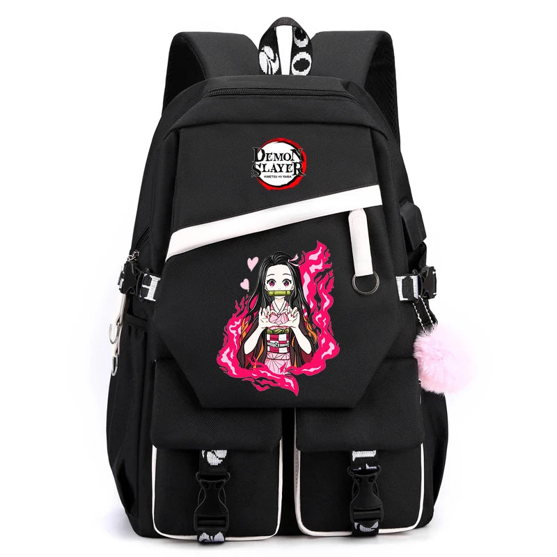 Sac à Dos Demon Slayer - Cartable Anime pour Collège/Lycée - Idée Cadeau Ados
