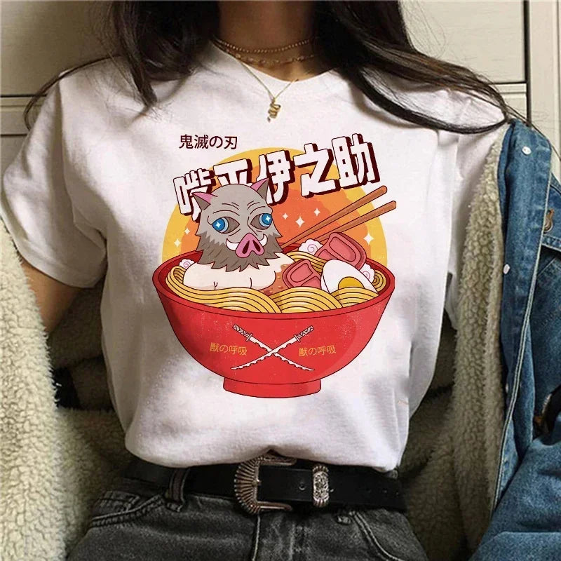 Démon Slayer T-shirt femmes Kimetsu No Yaiba Nezuko T-shirt femme Tanjirou Kamado graphique T-shirt japonais Anime Manga T-shirt