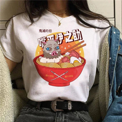 Démon Slayer T-shirt femmes Kimetsu No Yaiba Nezuko T-shirt femme Tanjirou Kamado graphique T-shirt japonais Anime Manga T-shirt