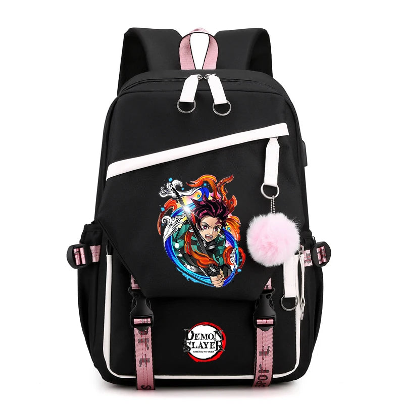 Démon Slayer sac à dos adolescente garçon retour à l'école sac à dos enfants sac d'école femmes sac à dos toile loisirs dessin animé Mochilas