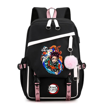 Démon Slayer sac à dos adolescente garçon retour à l'école sac à dos enfants sac d'école femmes sac à dos toile loisirs dessin animé Mochilas