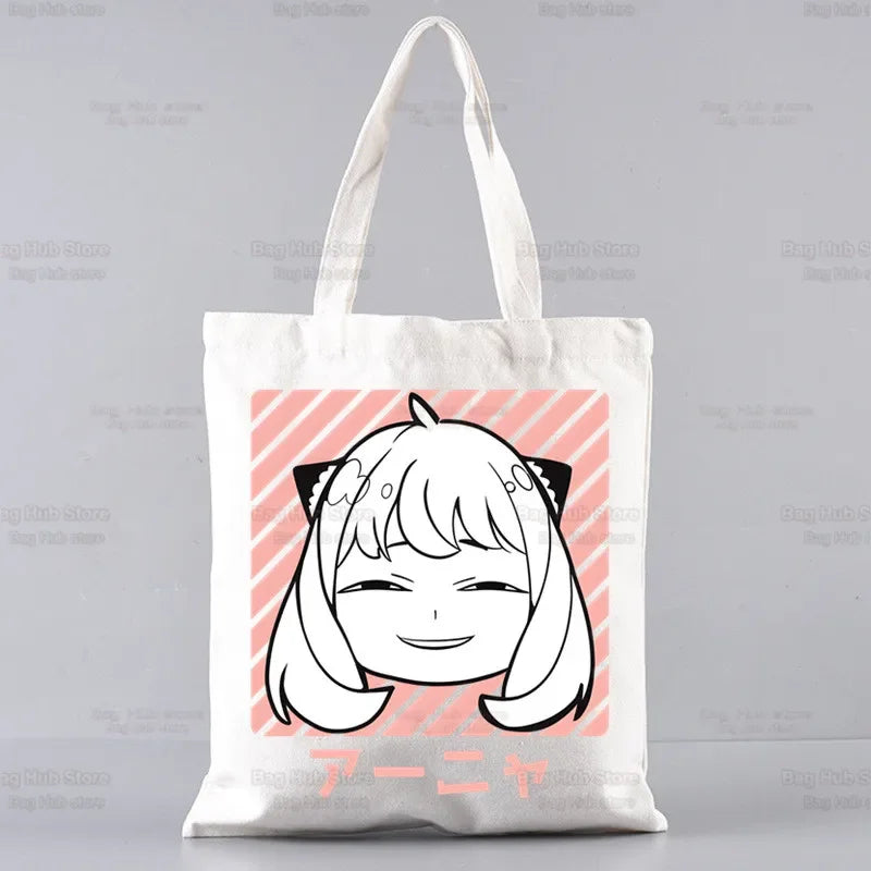 Spy X Family Shopper sac impression toile Anime Kawaii Anya Forger sac fourre-tout sacs à main SPYFAMILY femmes sac Harajuku sacs à bandoulière